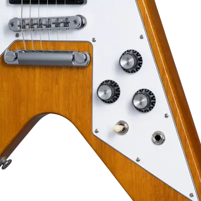 Flying V 70s Electric Guitar with Hardshell Case - Antique Natural