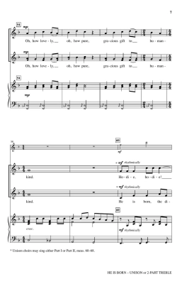 He Is Born! - French Carol/Martin - Unison/2pt Treble