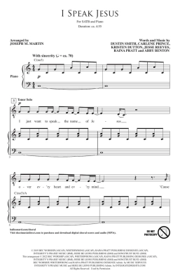 I Speak Jesus - KingsPorch/Martin - SATB