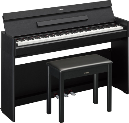 Yamaha - YDP-S55 Arius 88-Key Slim-Body Digital Piano with Stand and Bench - Black