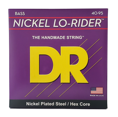 DR Strings - Lo-Rider Hex Core Nickel-Plated Steel Bass Strings - Light-Light Gauge (40-95)