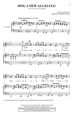 Sing a New Alleluia! - Barrett - SATB