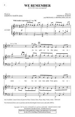 We Remember - Martin/Showalter - SATB