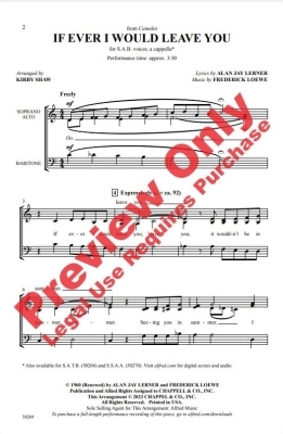 If Ever I Would Leave You - Lerner/Loewe/Shaw - SAB