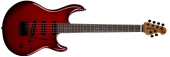 Ernie Ball Music Man - Luke 4 SSS, Roasted Figured Maple\/Rosewood Fingerboard with Case - Scoville Red