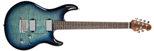 Ernie Ball Music Man - Luke 4 HH, Roasted Figured Maple/Rosewood Fingerboard with Case - Blue Dream