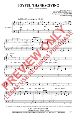 Joyful Thanksgiving - Martin - SATB