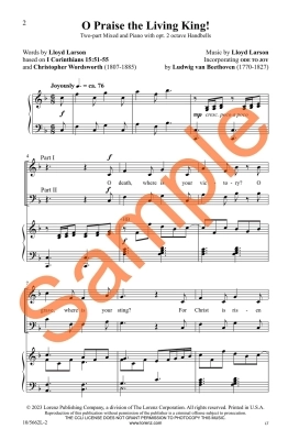 O Praise the Living King! - Wordsworth/Larson - 2pt Mixed