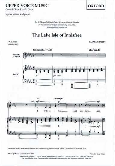 The Lake Isle of Innisfree - Yeats/Daley - SSA