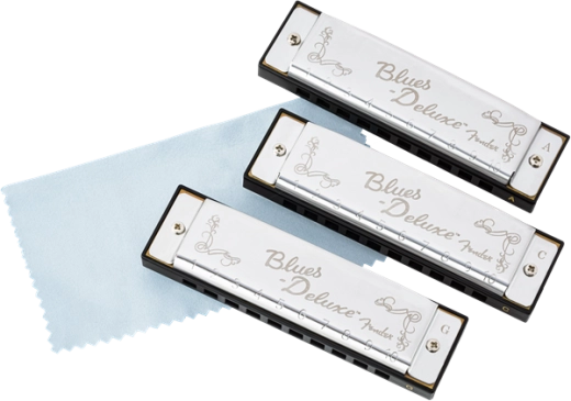 Blues Deluxe 3 Pack Harmonicas with Case
