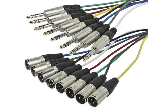 8-Channel 1/4\'\' TRS Male to XLR Male Snake Cable - 10\'