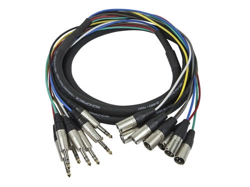 8-Channel 1/4\'\' TRS Male to XLR Male Snake Cable - 10\'