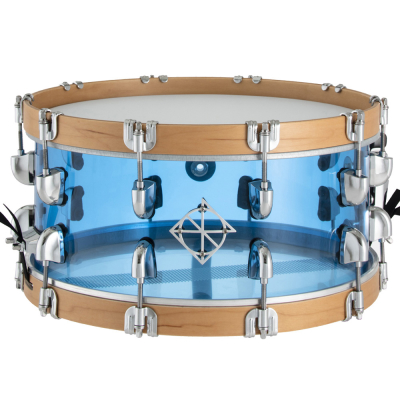 Dixon Drums - Caisse claire Cornerstone 14x6,5po en acrylique (fini bleu transparent)