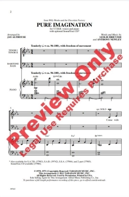 Pure Imagination (from Willy Wonka and the Chocolate Factory) - Althouse - TTBB