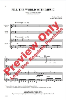 Fill the World with Music - Waggoner - SATB