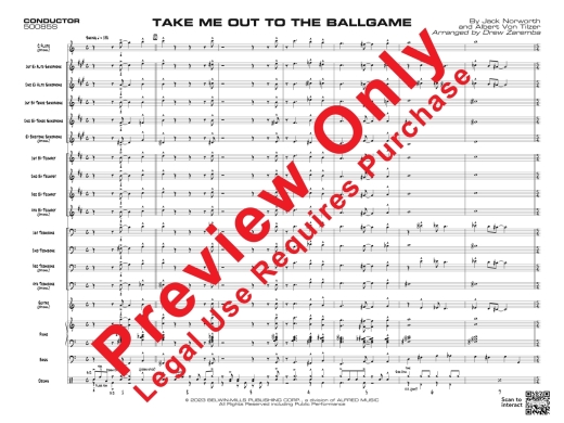Take Me Out to the Ballgame - Norworth /Tilzer /Zaremba - Jazz Ensemble - Gr. 2.5