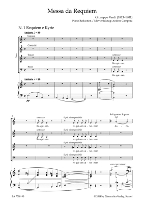 Messa da Requiem - Verdi/Uvietta - Vocal Score - Book
