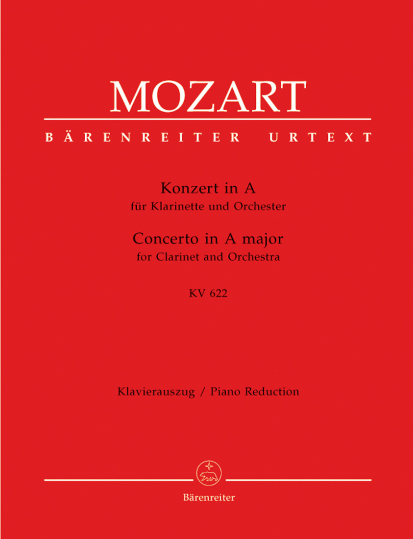 Concerto for Clarinet and Orchestra in A major K. 622 - Mozart/Schelhaas - Clarinet/Piano - Sheet Music