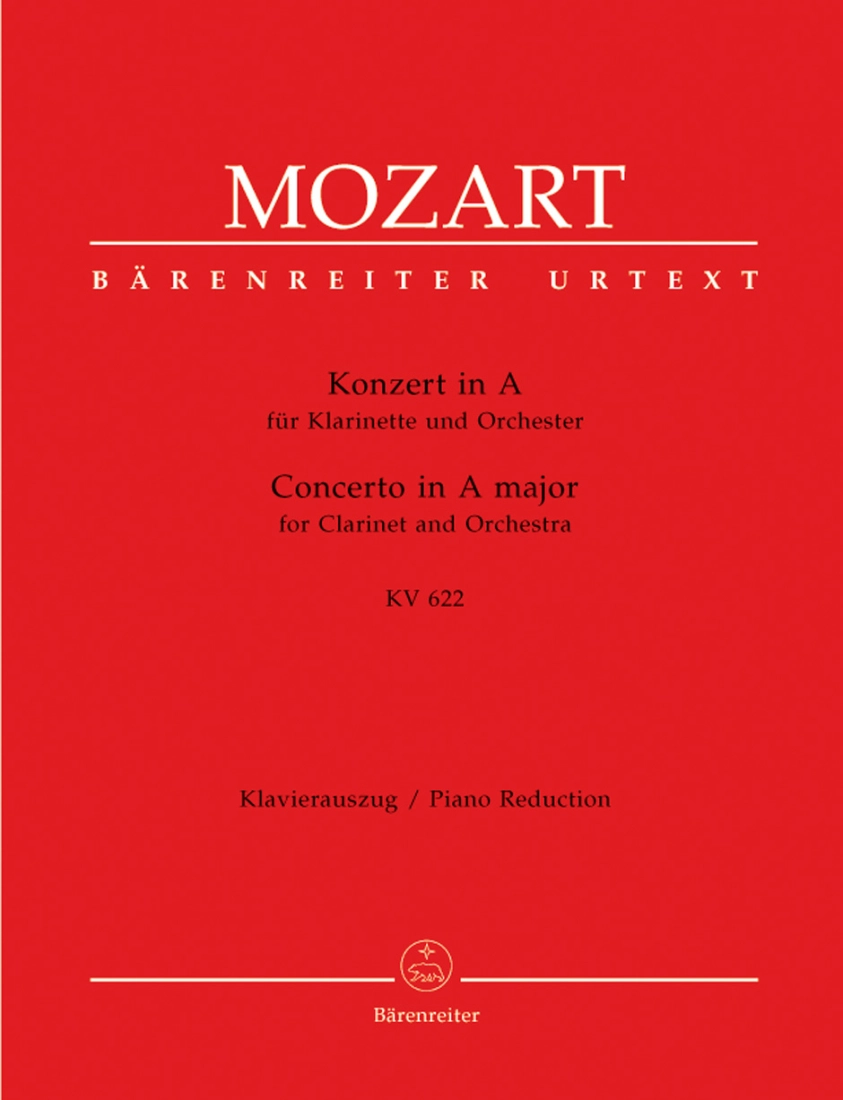 Concerto for Clarinet and Orchestra in A major K. 622 - Mozart/Schelhaas - Clarinet/Piano - Sheet Music