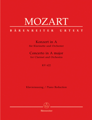 Baerenreiter Verlag - Concerto for Clarinet and Orchestra in A major K. 622 - Mozart/Schelhaas - Clarinet/Piano - Sheet Music
