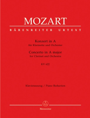 Baerenreiter Verlag - Concerto for Clarinet and Orchestra in A major K. 622 - Mozart/Schelhaas - Clarinet/Piano - Sheet Music