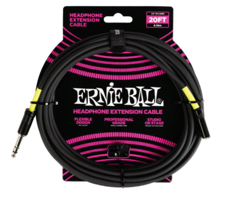 Ernie Ball - Headphone Extension Cable 1/4  to 3.5mm - 20 foot