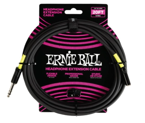 Ernie Ball - Headphone Extension Cable 1/4  to 3.5mm - 20 foot