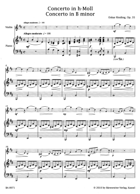Concerto in B minor op. 35 - Rieding/Sassmannshaus - Violin/Piano - Book