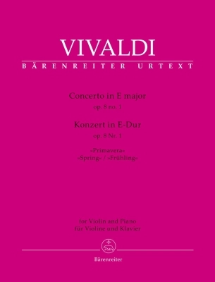 Concerto for Violin and Piano E major op. 8, No. 1 \'\'Spring\'\' - Vivaldi/Hogwood - Violin/Piano - Book