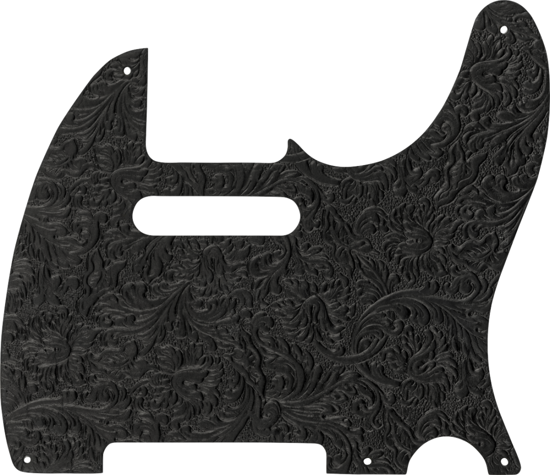 Waylon Jennings Leather Telecaster Pickguard - Black