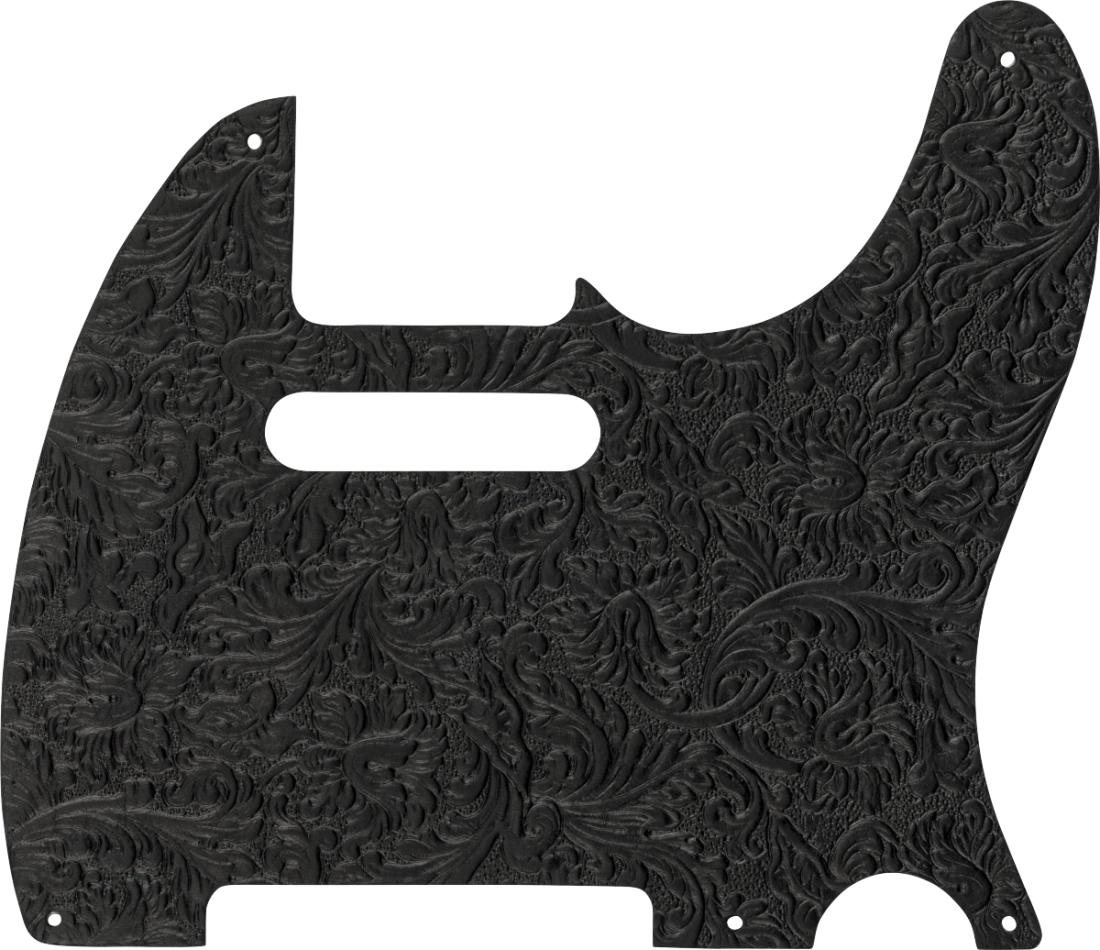 Waylon Jennings Leather Telecaster Pickguard - Black