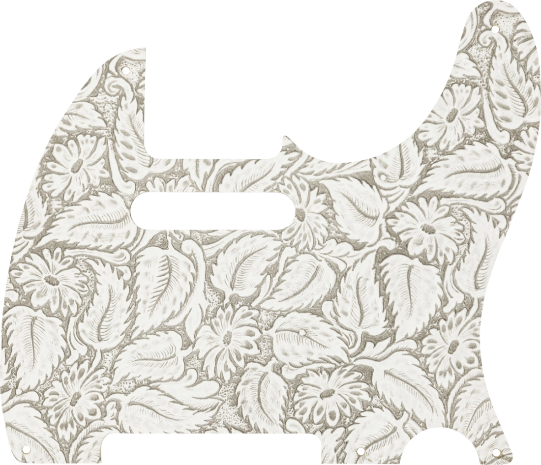 Waylon Jennings Leather Telecaster Pickguard - White