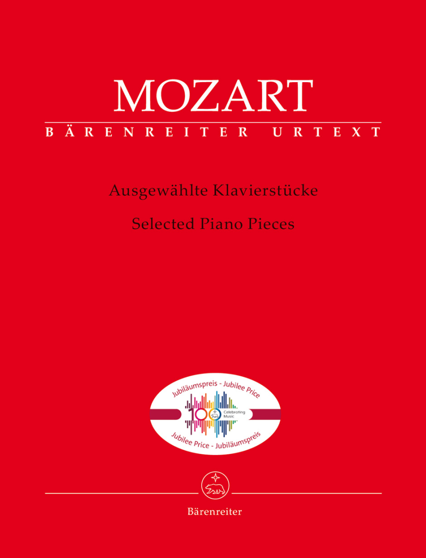 Selected Piano Pieces (Jubilee Edition) - Mozart - Piano - Book