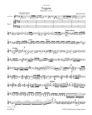 Tzigane: Rhapsodie de concert - Ravel/Woodfull-Harris - Violin/Piano - Book
