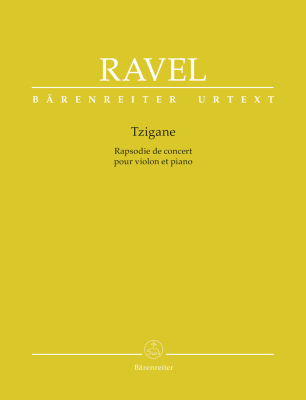 Baerenreiter Verlag - Tzigane: Rhapsodie de concert - Ravel/Woodfull-Harris - Violin/Piano - Book