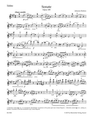 Sonata in A major op. 100 - Brahms/Brown/Da Costa - Violin/Piano - Book