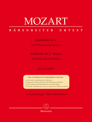 Baerenreiter Verlag - Andante for Flute and Orchestra in C major K.315 (285e) Mozart, Giegling Flte et rduction pour piano Partition individuelle