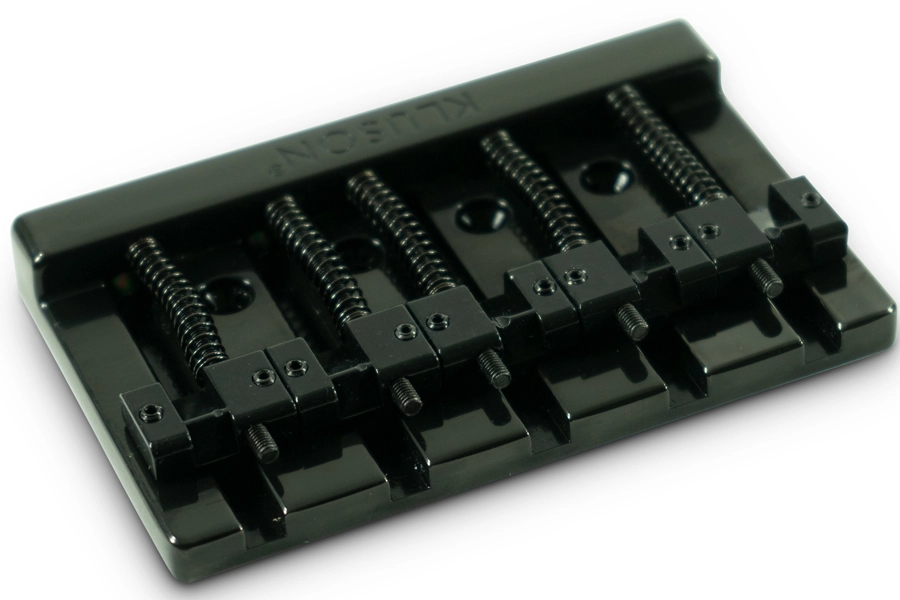 High Mass 5-String Bass Bridge Zinc with Brass Saddles - Black