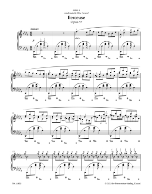 Berceuse, op. 57 - Chopin/Schilling-Wang - Piano - Book