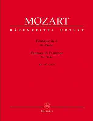 Baerenreiter Verlag - Fantasy in D minor K. 397 (385g) - Mozart /Plath /Kirschnereit - Piano - Sheet Music