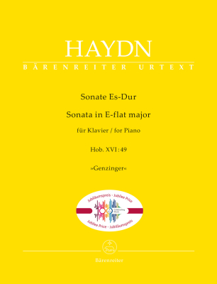 Baerenreiter Verlag - Sonata in E-flat major (Hob. XVI:49) Genzinger  (Jubilee Edition) - Haydn - Piano - Book