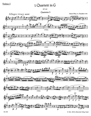 The Ten Celebrated String Quartets K. 387, 421, 458, 428, 464, 465, 499, 575, 589, 590 - Mozart/Finscher - String Quartet - Parts Set