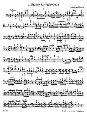 21 Etudes for Violoncello with an Accompaniment of a 2nd Violoncello (ad lib.) - Duport/Rummel - Cello/optional Duet - Book