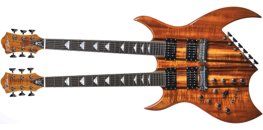 B.C. Rich - Rich B Legacy Exotic Double Neck 18-String Electric (Left Handed) - Natural Koa