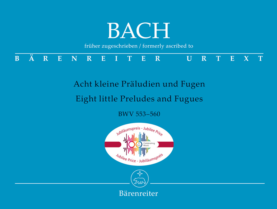 Eight Little Preludes and Fugues BWV 553-560 - Bach (formerly ascribed)/Durr - Organ - Book