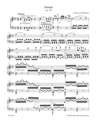 Sonata for Pianoforte in A-flat major op. 110 - Beethoven/Del Mar - Piano - Book
