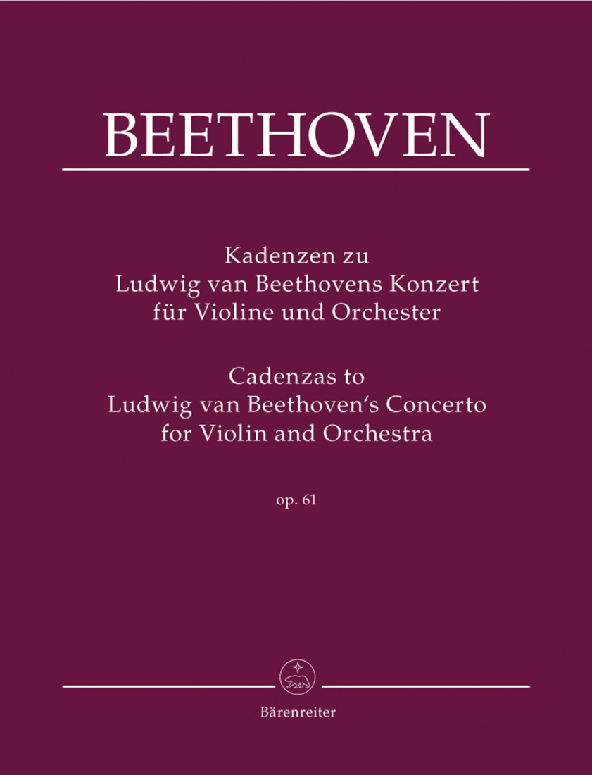 Cadenzas to Beethoven\'s Concerto for Violin and Orchestra op. 61 - Beethoven/Wulfhorst - Violin - Book