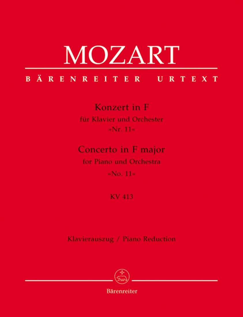 Concerto no. 11 in F major K. 413(387a) - Mozart/Wolff - Piano/Piano Reduction - Book