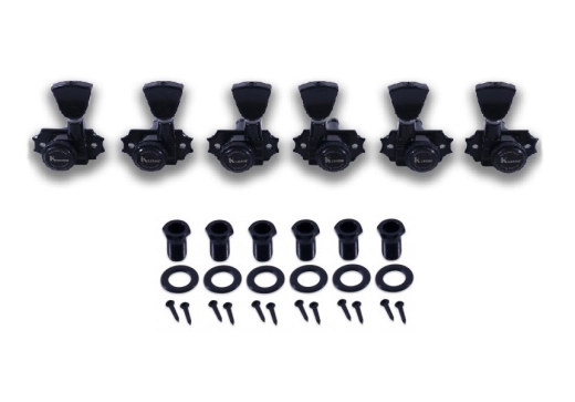 Kluson - Revolution Metal Locking 3+3 Black Tuner Set