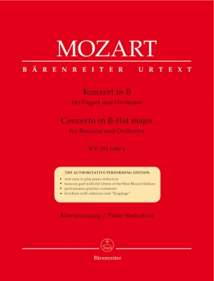 Baerenreiter Verlag - Concerto in B-flat major K. 191(186e) - Mozart/Giegling - Bassoon/Piano Reduction - Sheet Music